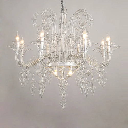 Baroque black and white designer chandelier for indoor lighting - vue 5 sur 6