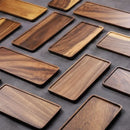 Natural wooden tray for fruit and snacks