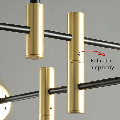 Modern LED glass ball chandelier nordic creative lighting - vue 5 sur 18