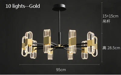 Luxury designer chandelier for elegant Nordic lighting - vue 14 sur 17