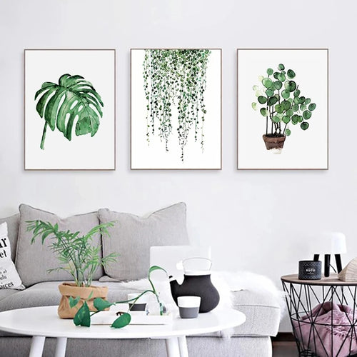 Modern tropical plant Scandinavian wall art interior decoration - vue 6 sur 7