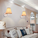 American retro fabric wall light with European LED lampshade