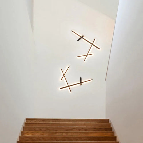 Simple long strip art deco retro-illuminated LED wall light - vue 6 sur 9
