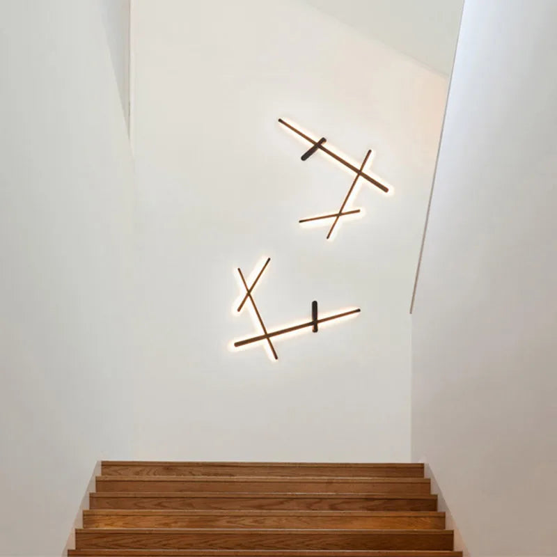 Simple long strip art deco retro-illuminated LED wall light - vue 6 sur 9