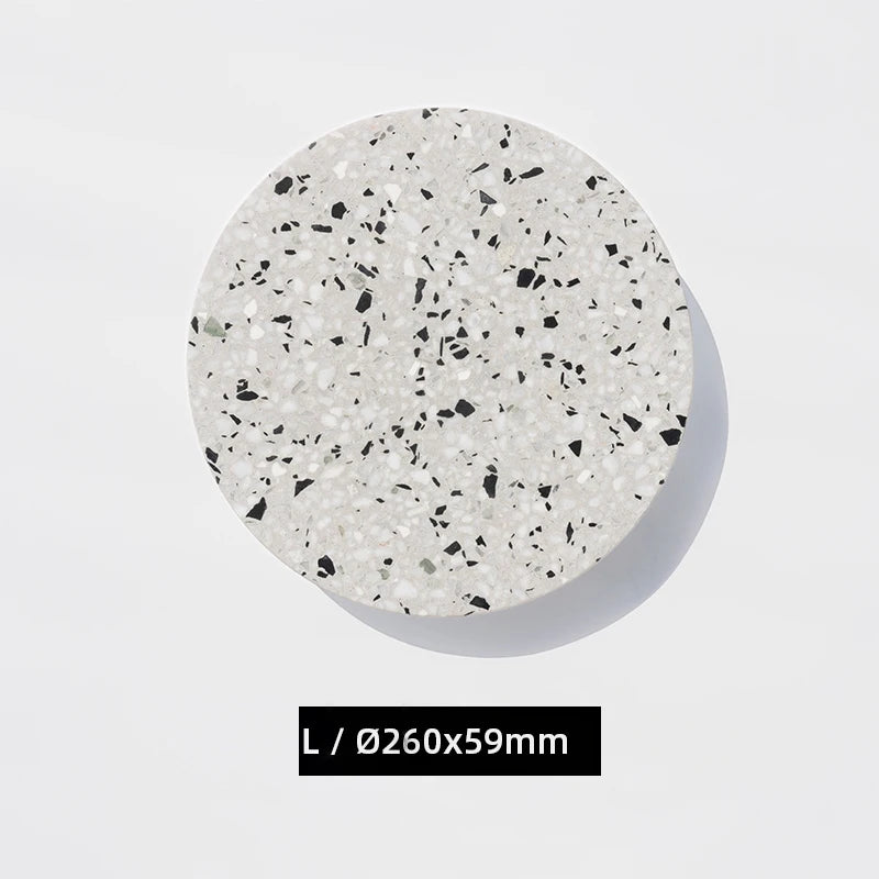 Waterproof round LED outdoor wall light terrazzo and acrylic, indoor or garden lighting - vue 11 sur 15