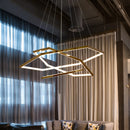 Modern LED chandelier in stainless steel for creative interiors