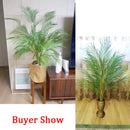 Artificial tropical palm tree with monstera leaves garden decoration