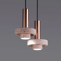 Nordic terrazzo LED pendant light in aluminium for hotel bar