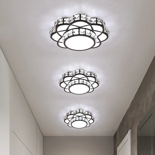 plafonnier en cristal led lustre de luxe fleurs éclairage décoratif - vue 2 sur 9