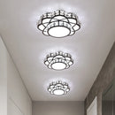 Luxury decorative crystal LED ceiling light with flowers