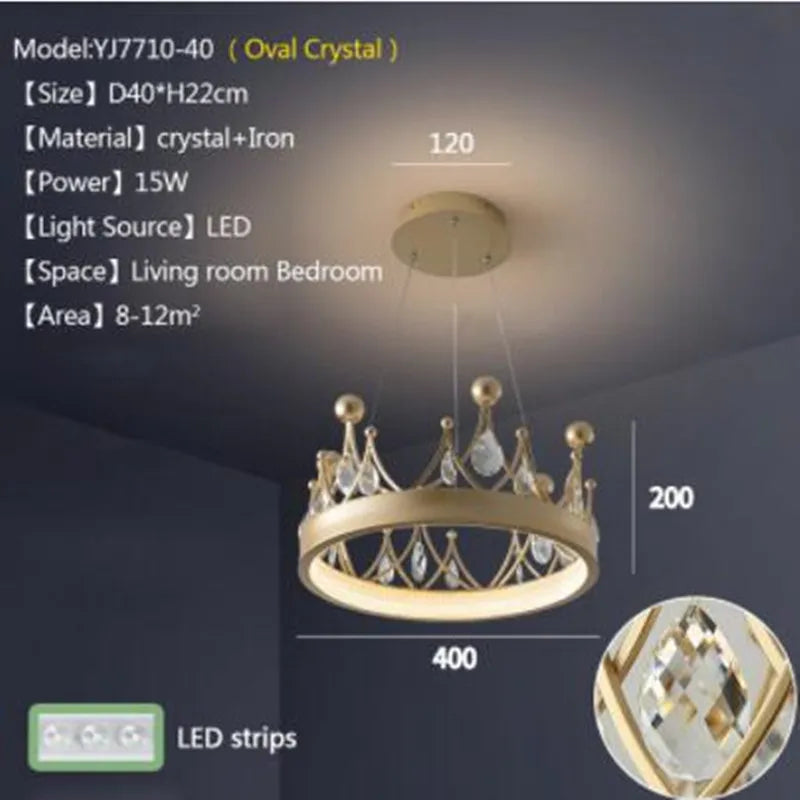 Modern nordic crystal chandelier for indoor lighting - vue 9 sur 10