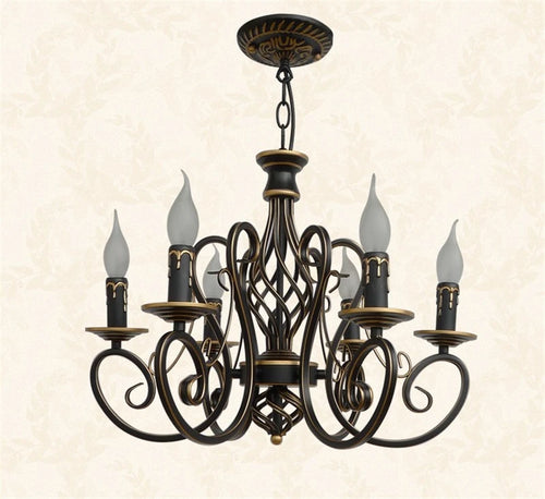 Antique iron and crystal retro nordic decorative chandelier - vue 11 sur 10
