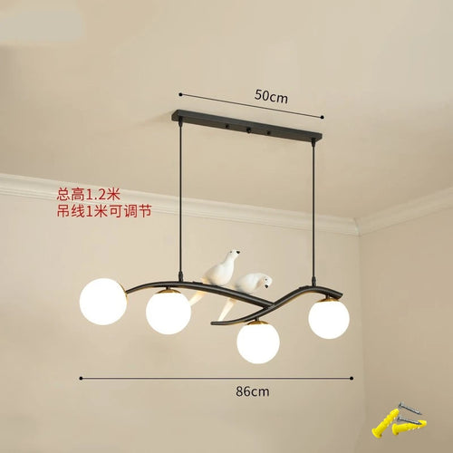 Nordic bird lamp modern chandelier with glass LED shade - vue 15 sur 14