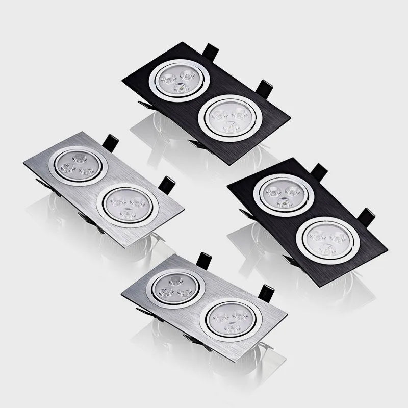 Dimmable square LED recessed spotlights for indoor lighting