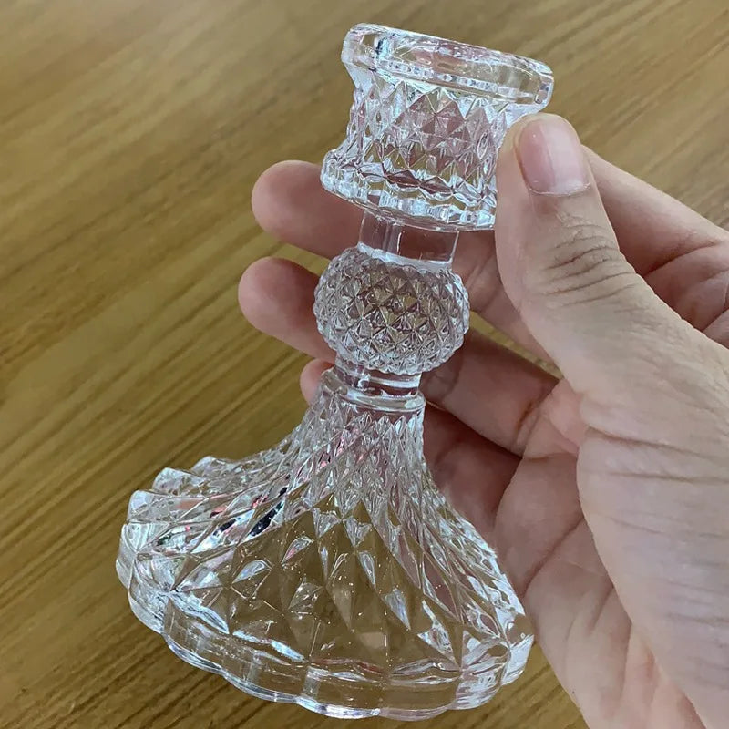 European style glass candle holder for home decor