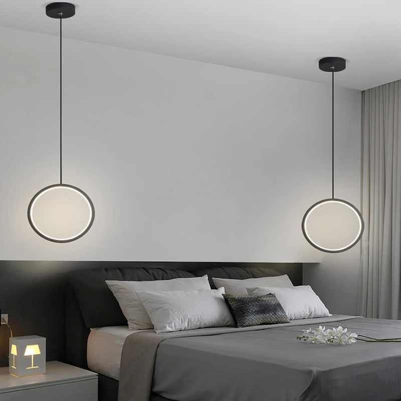 Modern round pendant light for lateral LED lighting