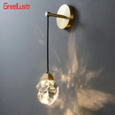 Modern luxury crystal LED wall light for home, bedside and hallway