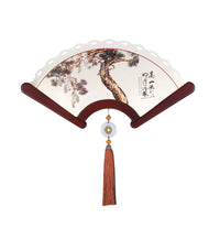Decorative retro Asian design LED wooden fan wall light