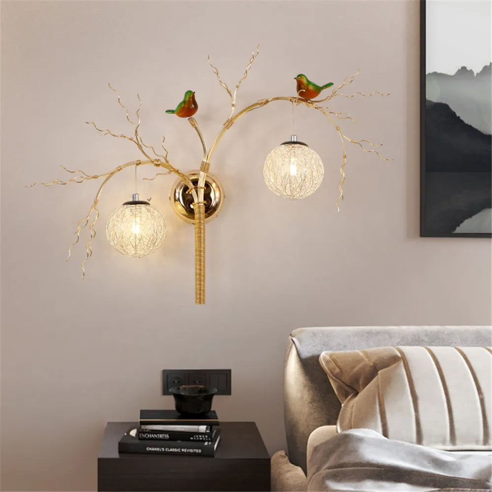 Art deco aluminium wall light for romantic ambience
