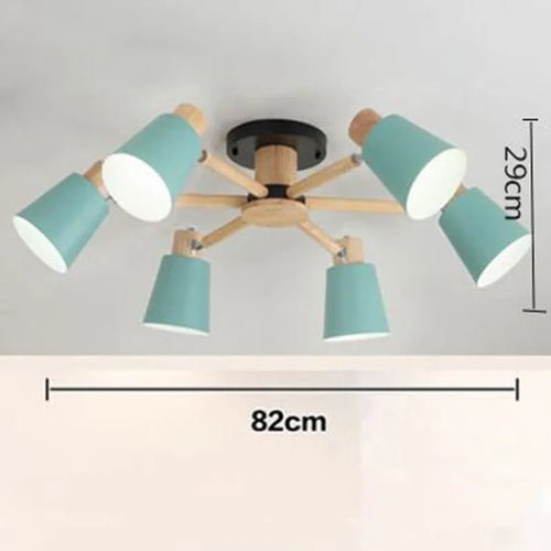 Simple modern solid wood Nordic chandelier - vue 18 sur 18