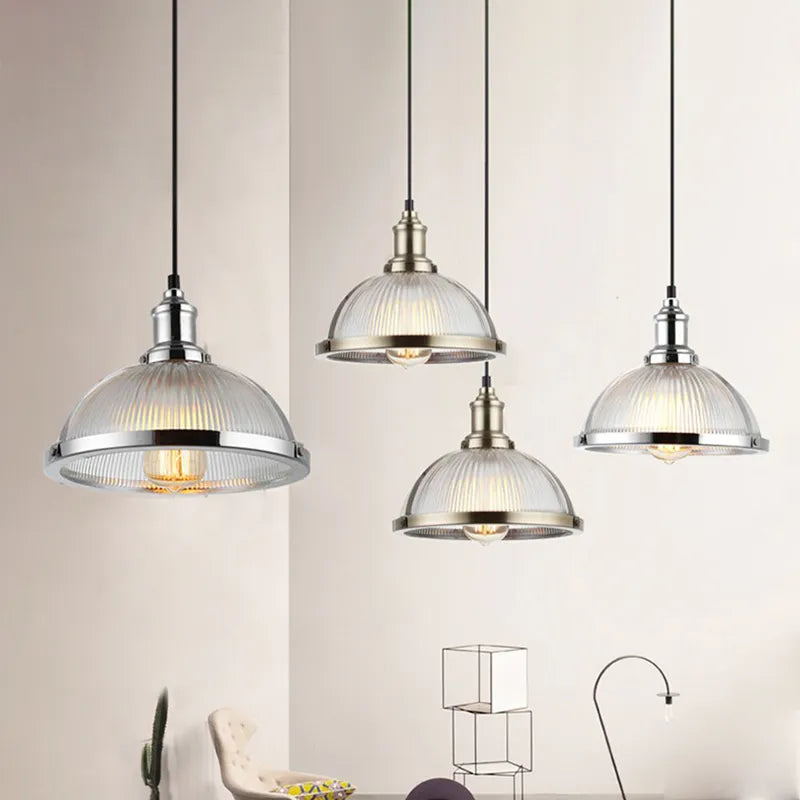 Vintage glass pendant light for dining room and office E27