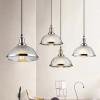 Vintage glass shade loft LED pendant light
