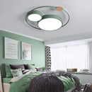 Nordic LED ceiling light with round macaron design in acrylic and wood
