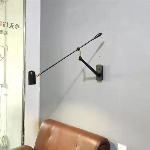 Retractable LED wall light with folding arm - vue 3 sur 10
