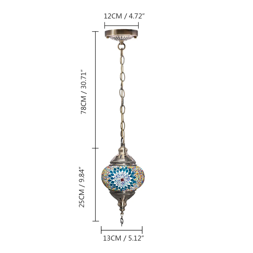Handmade Turkish mosaic glass pendant light Mediterranean decoration - vue 25 sur 27