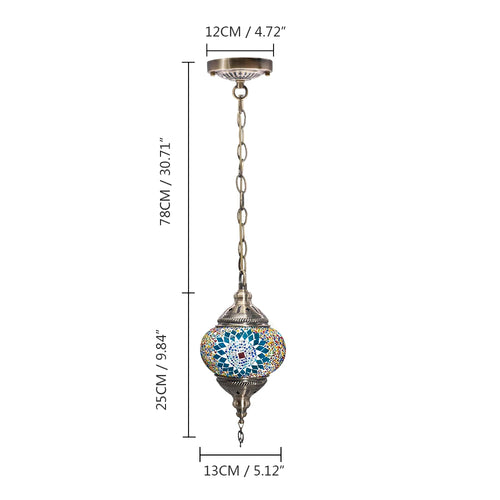 Handmade Turkish mosaic glass pendant light Mediterranean decoration - vue 25 sur 27