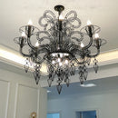 Baroque black and white designer chandelier for indoor lighting
