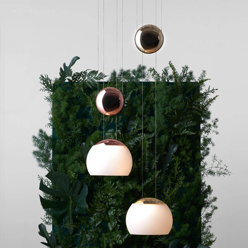 Adjustable designer Nordic glass pendant light loft style - vue 5 sur 8