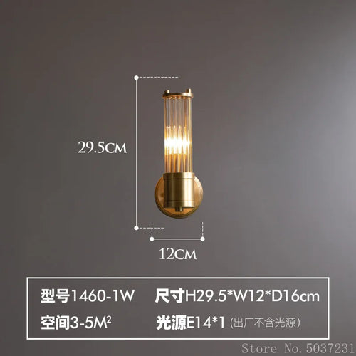 Elegant vintage crystal and copper wall light - vue 8 sur 7