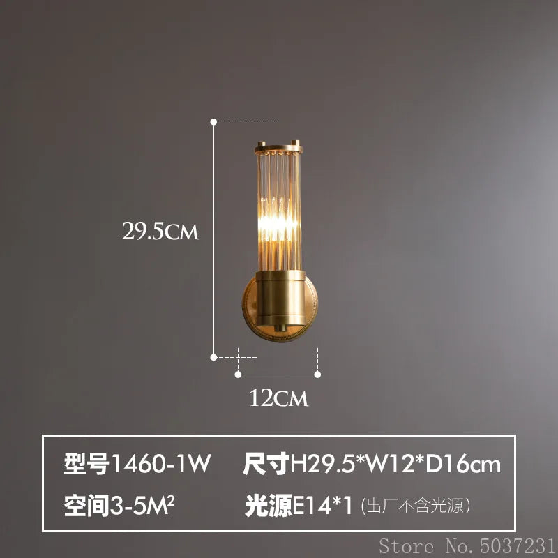 Elegant vintage crystal and copper wall light - vue 7 sur 7