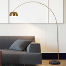 Nordic LED floor lamp with simple iron design and marble base