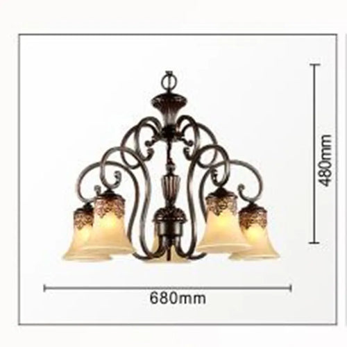 Luxurious 6-arm european style chandelier for elegant decor - vue 15 sur 16
