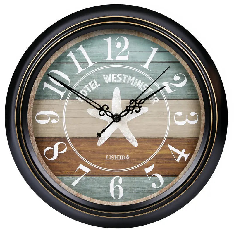 retro silent wall clock shabby chic style home decor - vue 20 sur 24