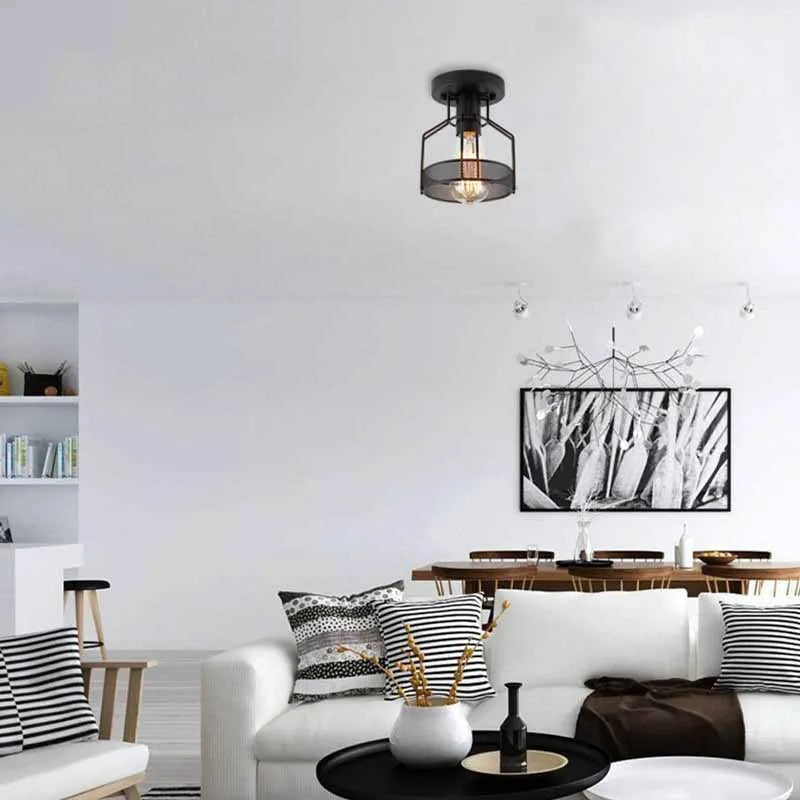 Retro vintage industrial ceiling light for hotel bar restaurant - vue 3 sur 6