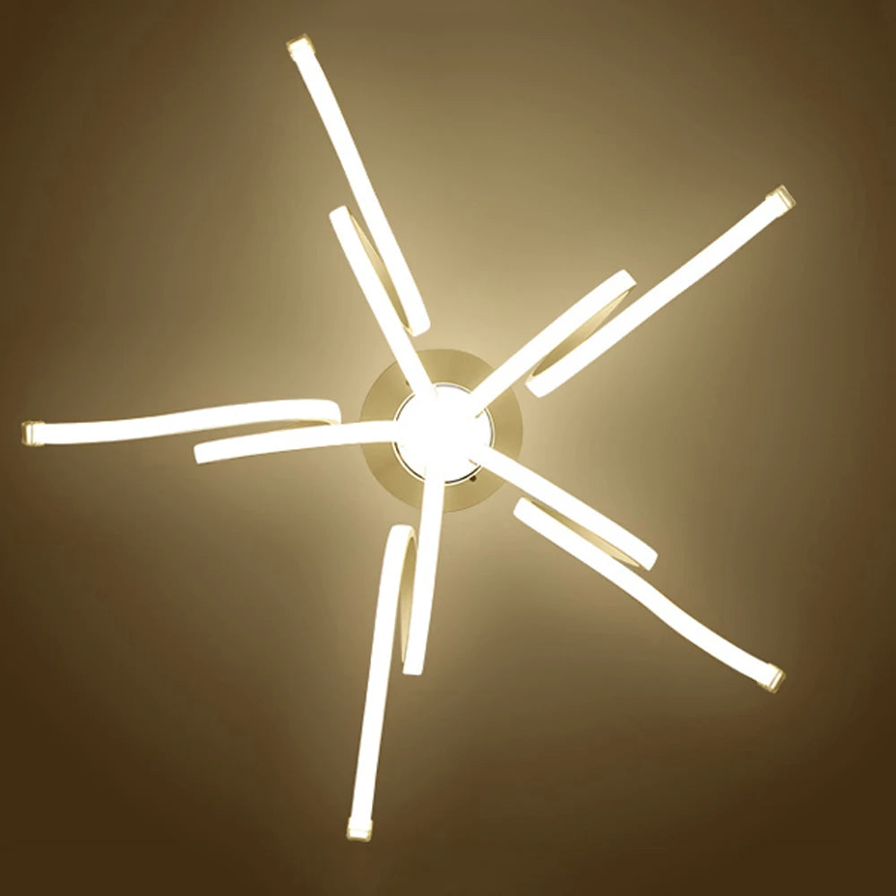 Modern remote controlled aluminium acrylic smart pendant chandelier - vue 6 sur 9