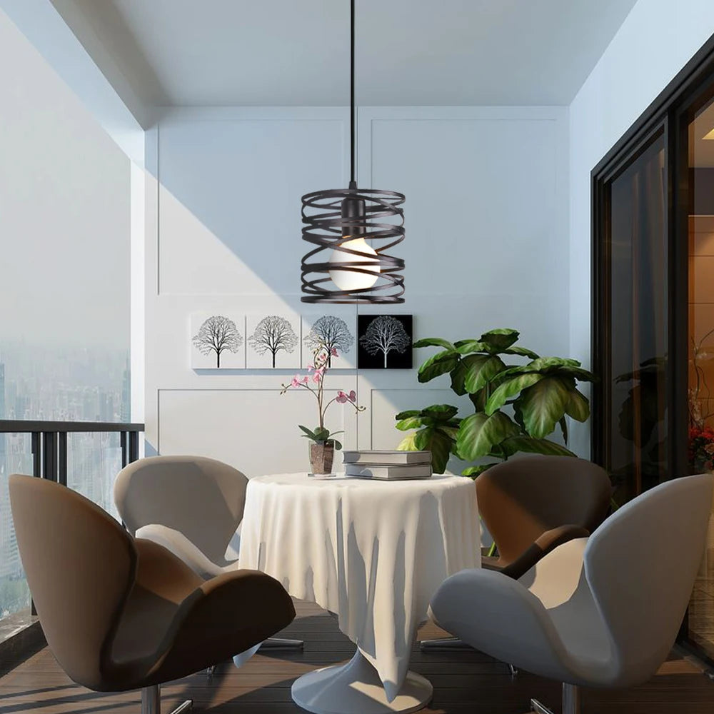 Modern vintage spiral LED pendant lamp - vue 4 sur 8