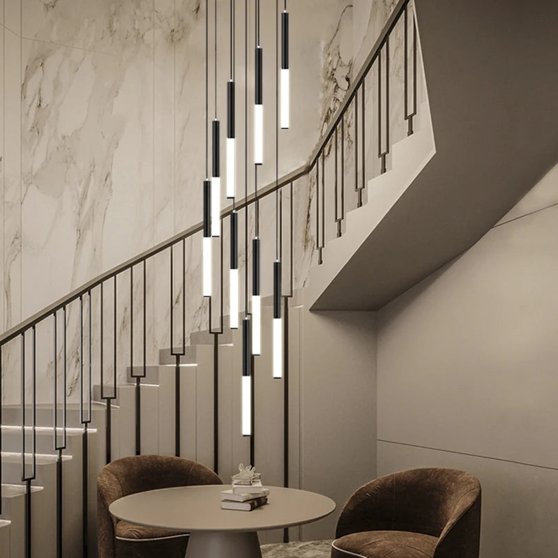 Modern spiral chandelier porcelain and glass effect