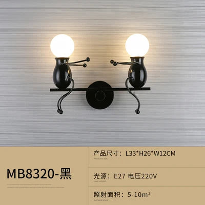Modern iron humanoid wall light decorative indoor lamp - vue 12 sur 18