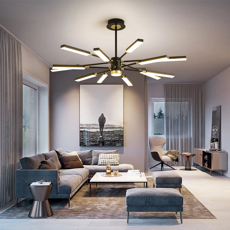 Modern Nordic iron art chandelier with LED lighting