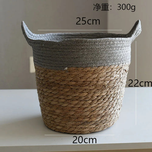 straw storage basket for modern craft decor - vue 13 sur 12