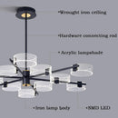 Industrial acrylic LED chandelier for decorative indoor lighting