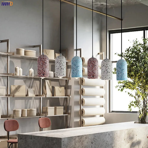 Modern nordic cement pendant light for bright interiors - vue 6 sur 9