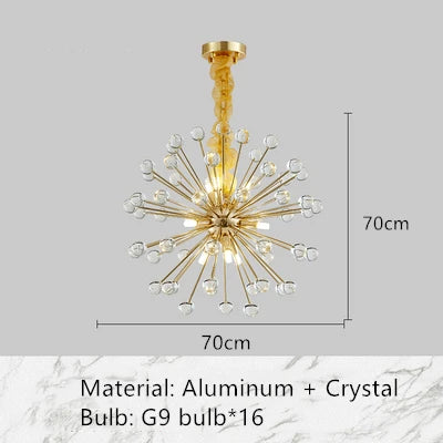 lustres modernes en cristal pour décoration romantique intérieure