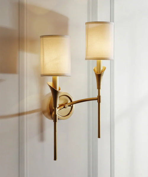 Antique wall light with calla lilies for interior decoration - vue 2 sur 8
