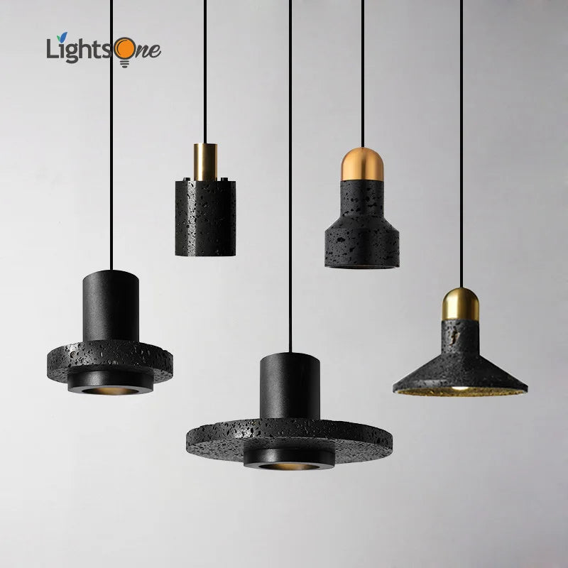 Modern industrial style cement terrazzo pendant light