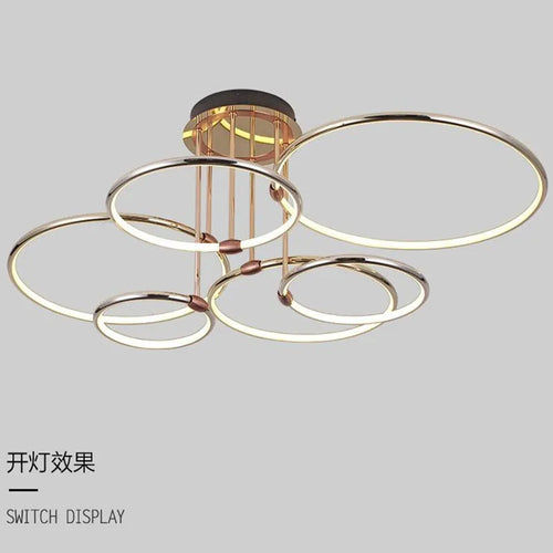 Modern and luxurious circular chandelier for indoor lighting - vue 2 sur 11